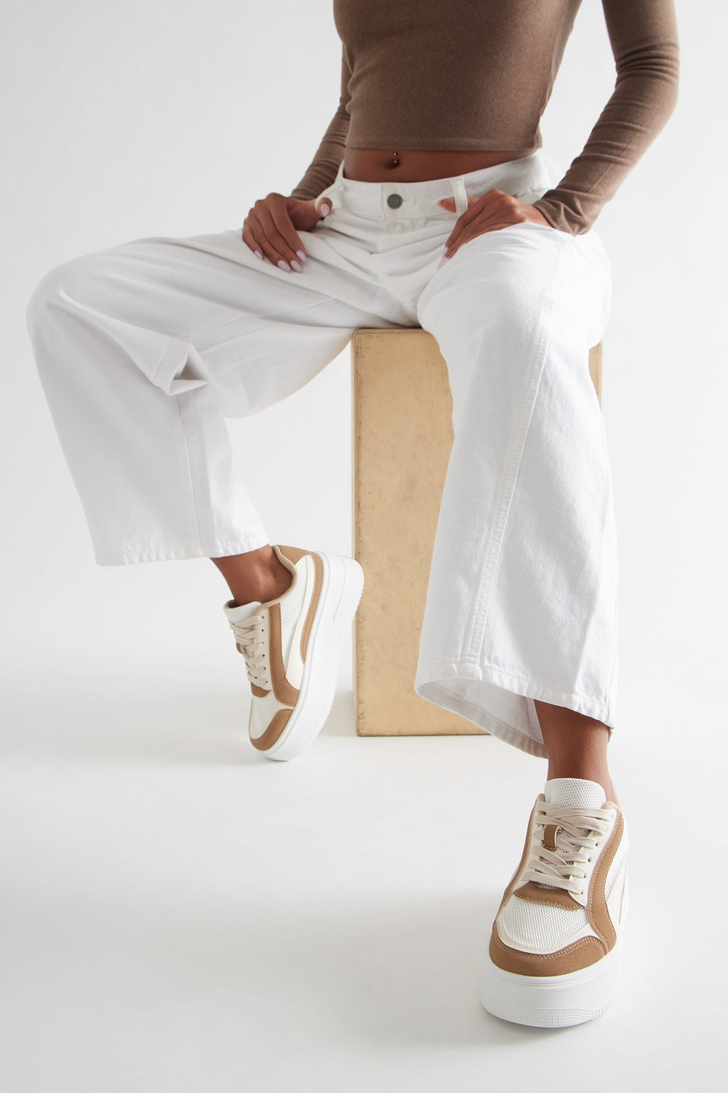 Dodge Platform Sneakers - Nude/combo