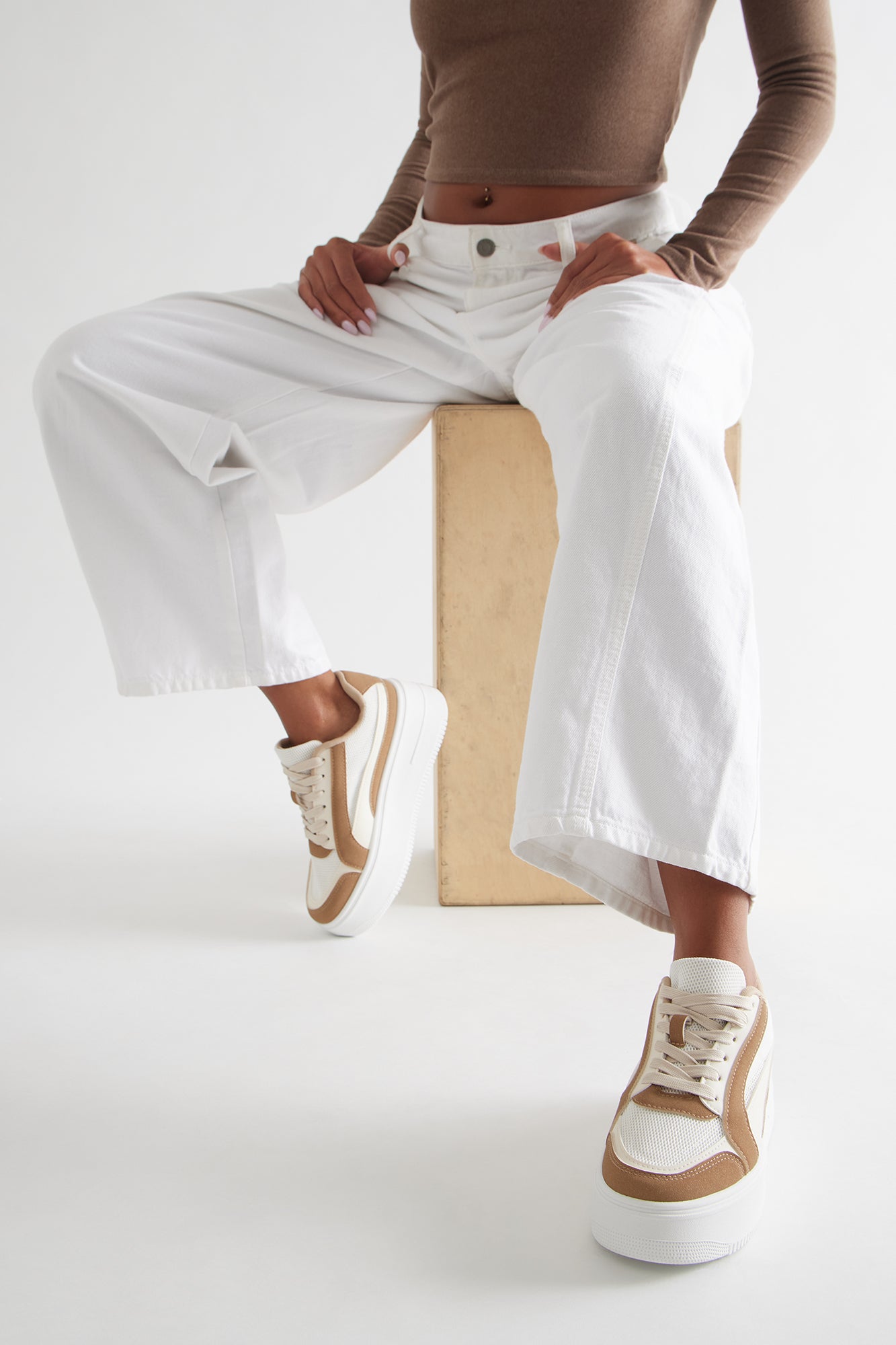 Dodge Platform Sneakers - Nude/combo