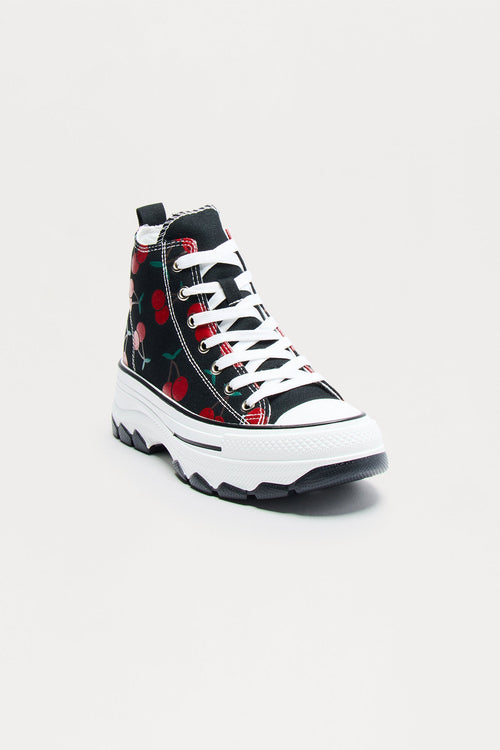 Cherry Berry High Top Sneakers - Black