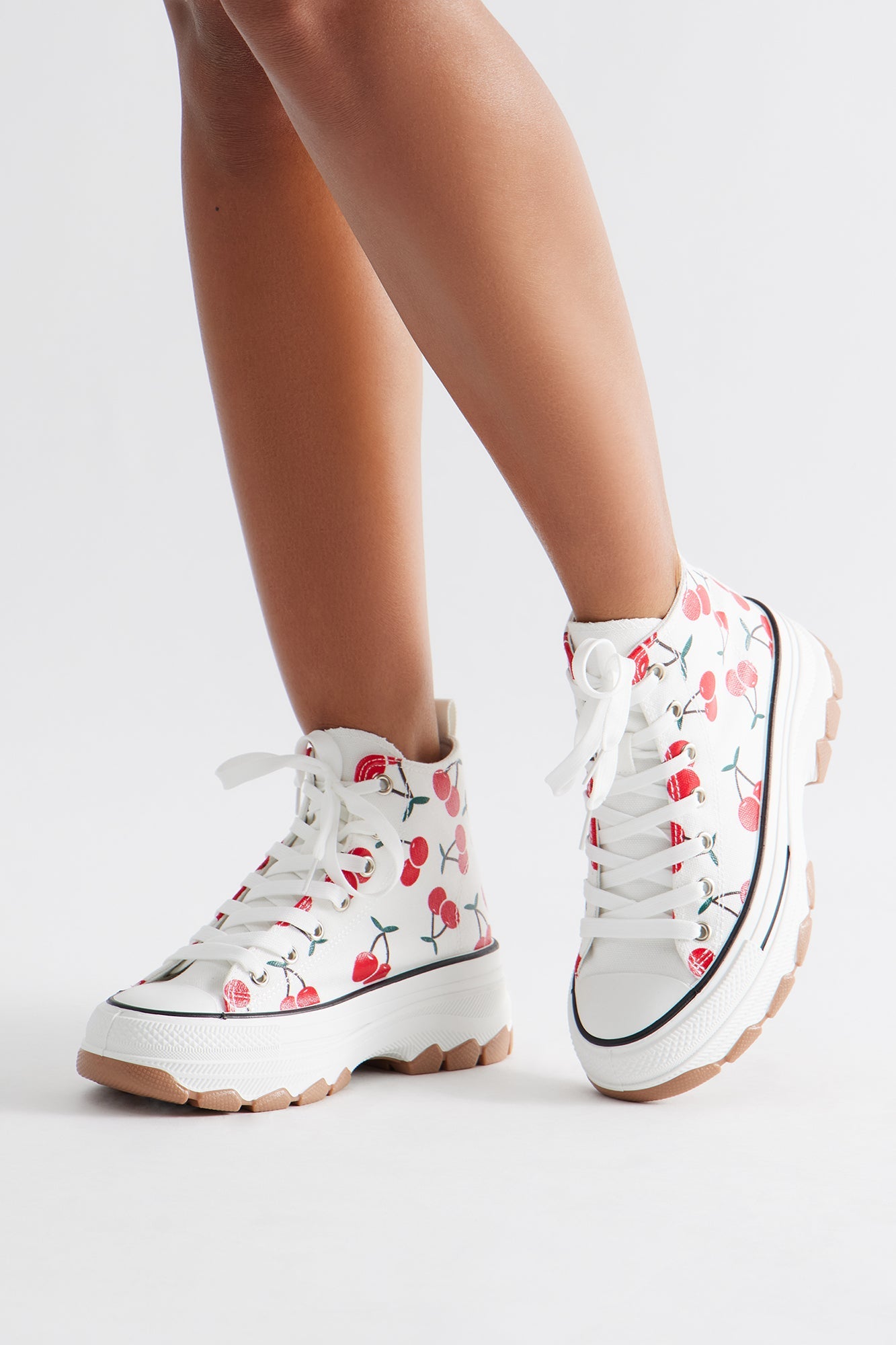 Cherry Berry High Top Sneakers - White