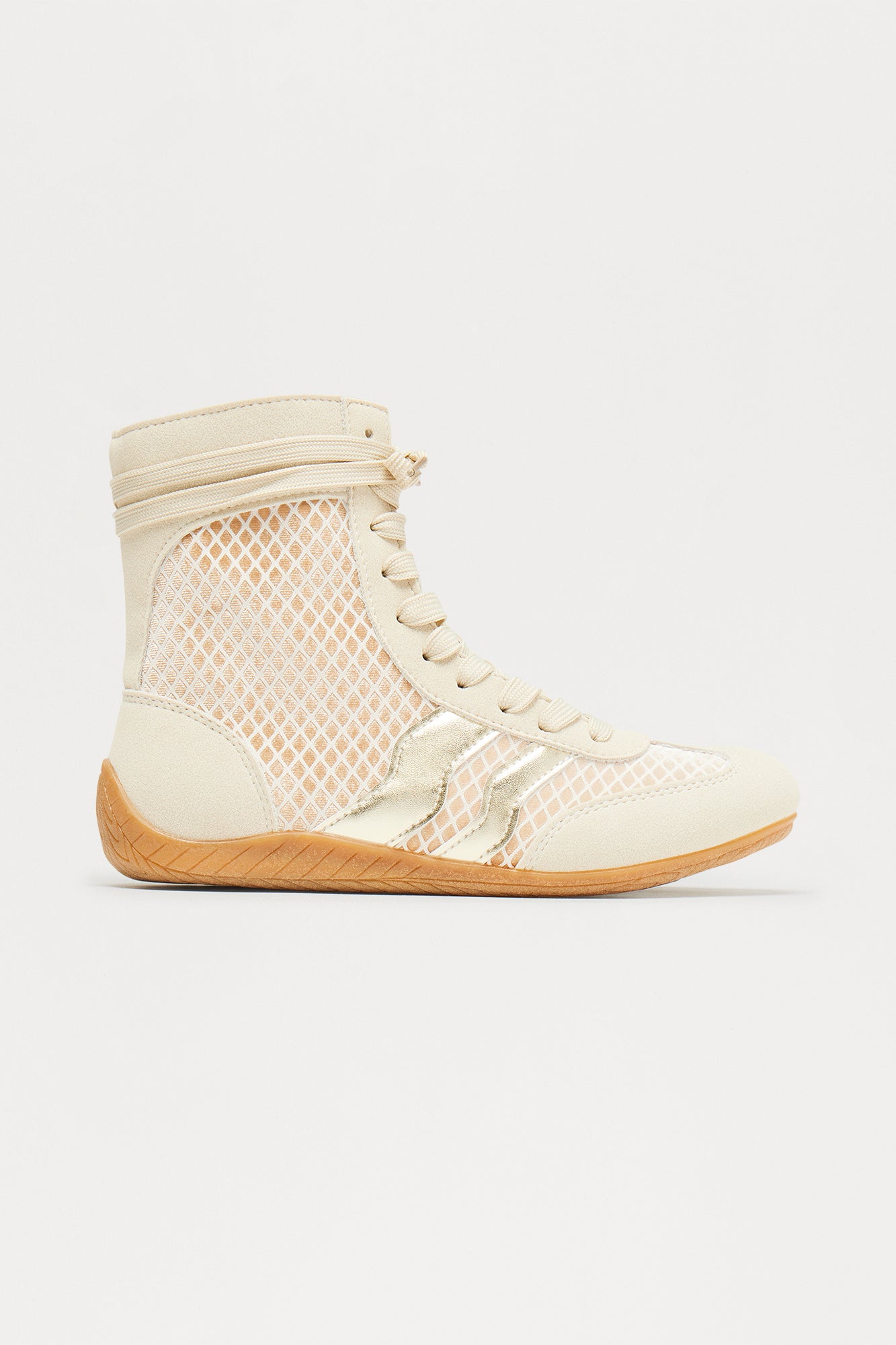 Killian Fishnet High Top Sneakers - Taupe